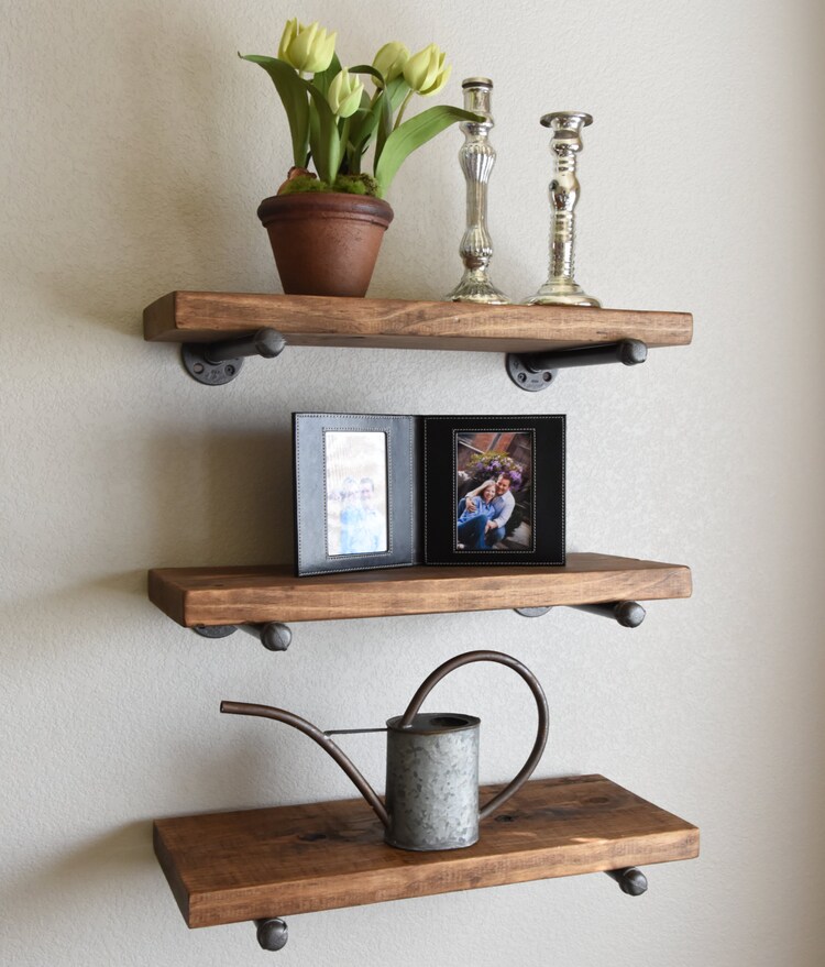 Set of 3 10 deep Floating shelves combo Wood by EdnaFayeCreations