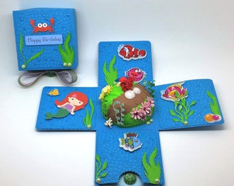 Christening Day Baby Boy Exploding Box Card by LittleSofi