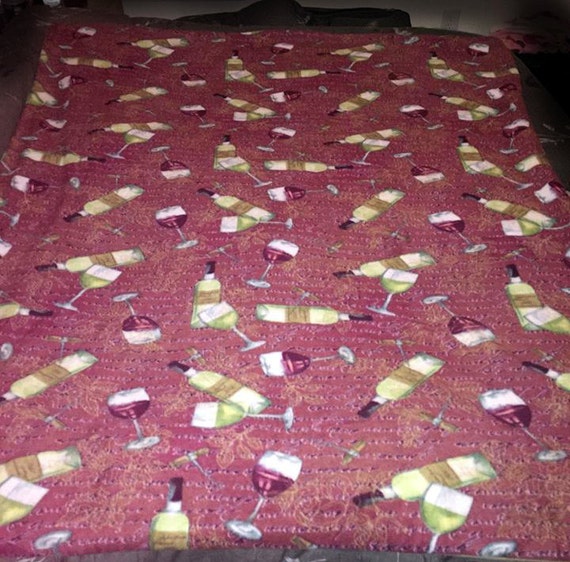 Wine Bottle Fleece Blanket