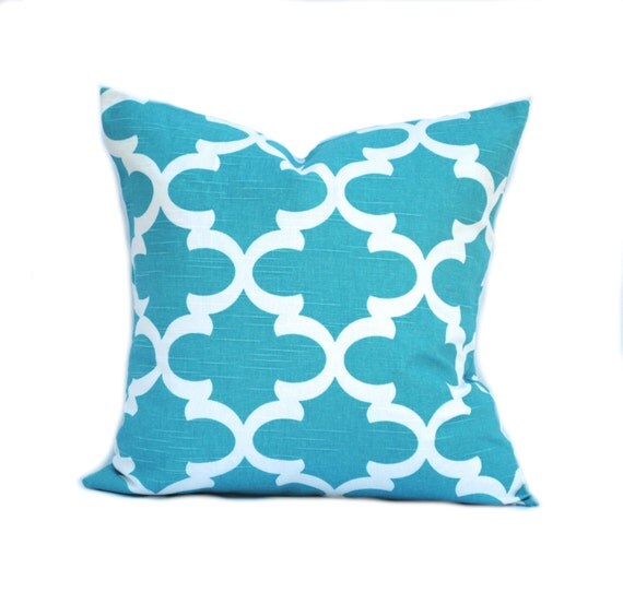 One Turquoise pillow cover cushion Outdoor Pillow