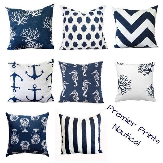 One premier prints navy Pillow Covers by ThatDutchGirlPillows
