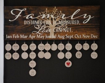 Family birthday board-celebration board-birthday handmade-Important dates