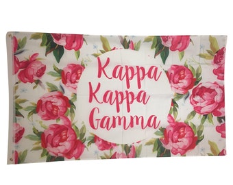 Kappa Kappa Gamma KKG White Rose Floral Flag 3' x 5' kkg