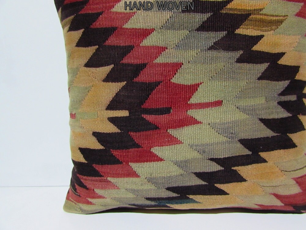 kilim pillow 24x24 large couch pillow big by DECOLICKILIMPILLOWS