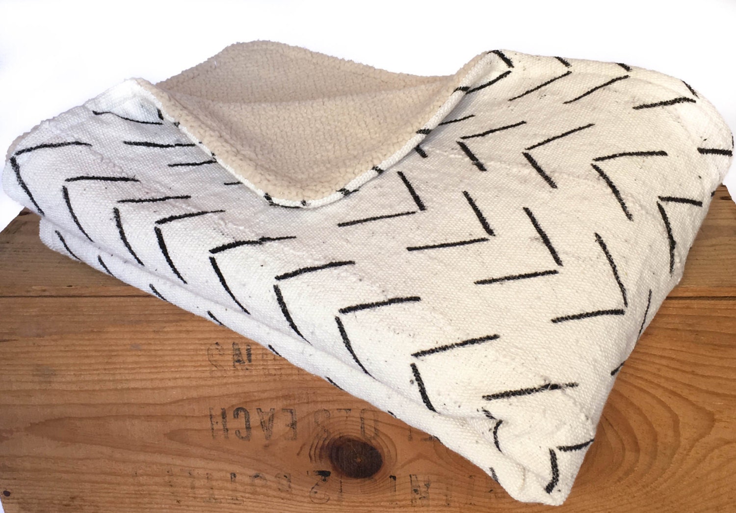 African Mudcloth Sherpa Throw/ Baby Blanket