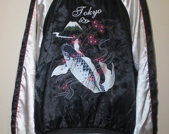 Sukajan BLD Supremacy of Japan Tokyo Koi Fish Embroidery Souvenir Jacket Bomber