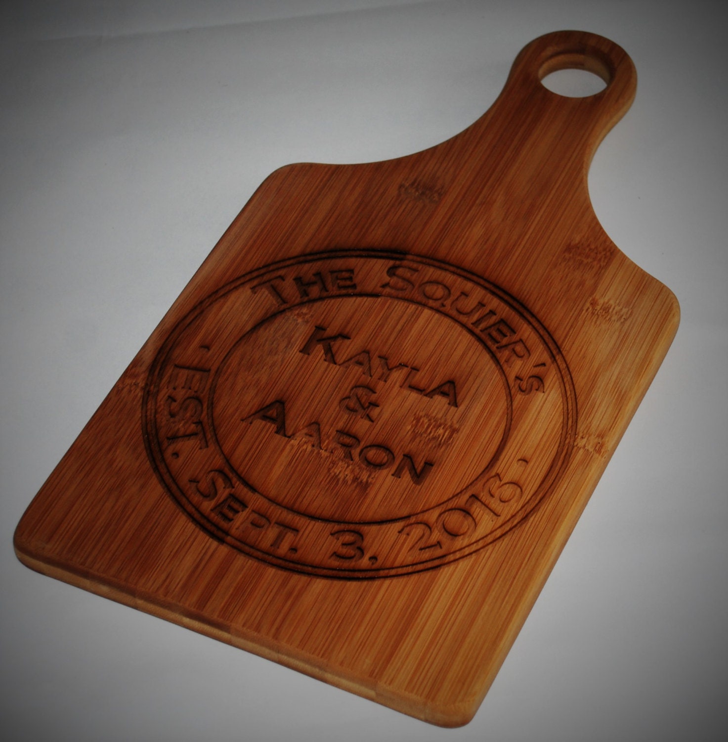 Personalized Bamboo Cutting Board Engraved by Laser