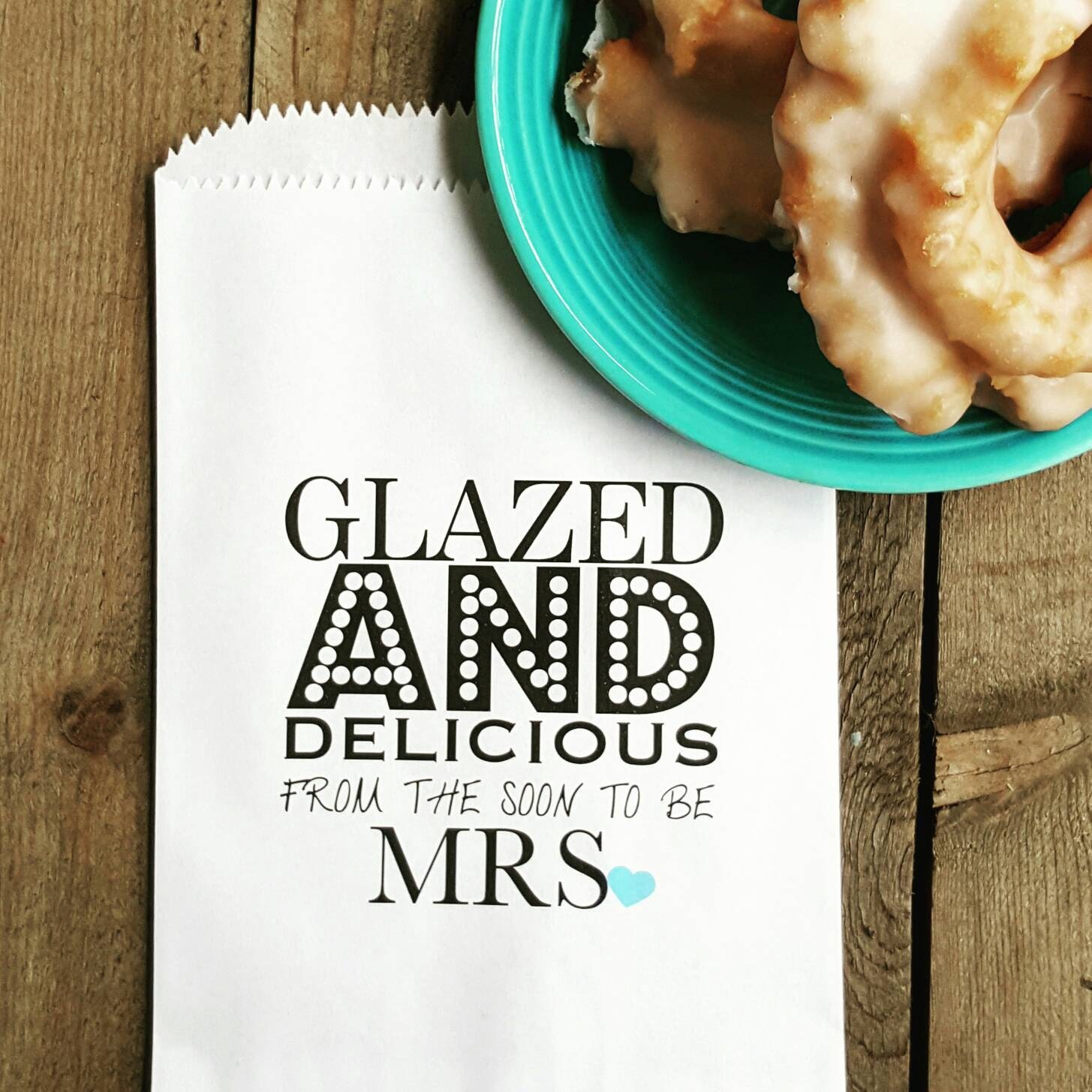 Bridal Shower Favor Bags / Glazed and Delicious / Donut Favor