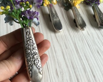 Vintage Silverware Bud Vase Magnet, Upcycled Knife Magnet, Magnetic Vase, Vintage Decor