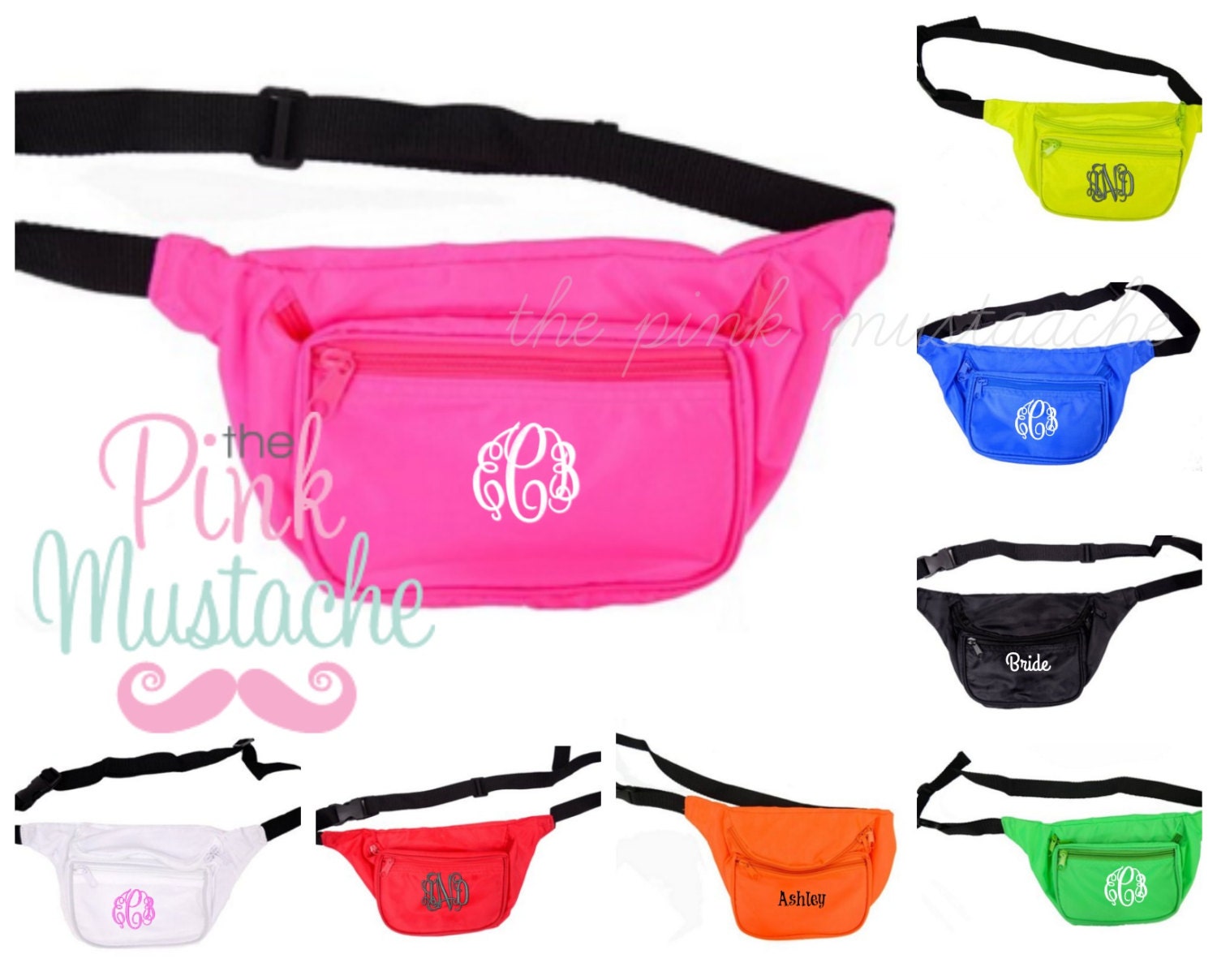 Monogrammed Fanny Pack / Personalized Fanny Pack / Bright