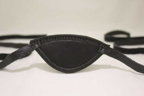 Slim black leather eye patch