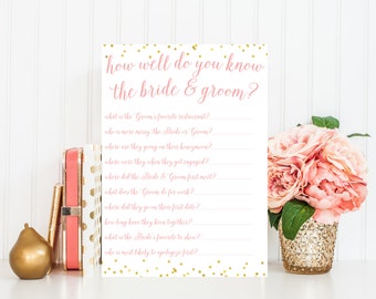 How Well Do You Know The Bride and Groom Bridal Shower Games