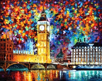 London Wall Art Big Ben Oil Painting On Canvas By Leonid Afremov