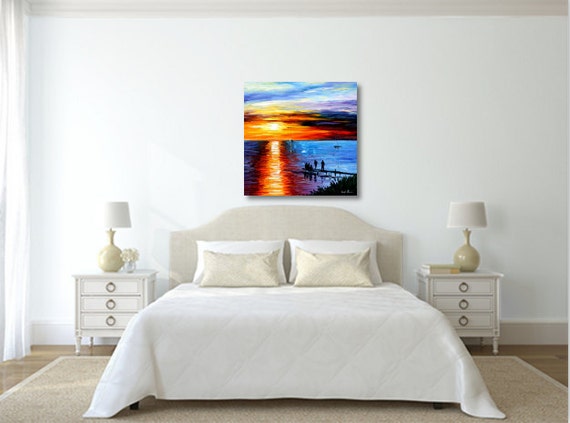 Ocean Bedroom Decor Sunset Canvas Art By Leonid Afremov