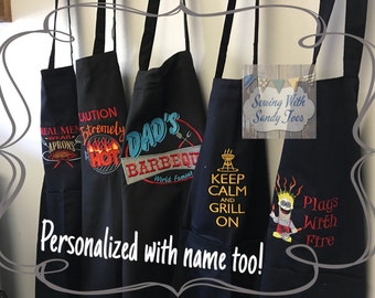 Personalized Mens Apron, Barbeque, BBQ, Mans Apron, Cooking apron, Chef's apron, Personalized, Mens gift, Mans gift