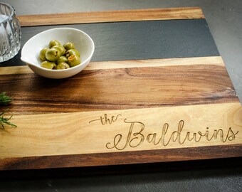 Monogrammed Cutting Board, Personalized Cutting Board, Custom Serving Platter, Engraved Cutting Board: Wedding Gift, Housewarming Gift