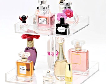 Bella Petite 2 Tier Perfume Organizer, Acrylic Makeup Organizer, Perfume Tray, Perfume Holder, Make up Organizer, Makeup Organizer