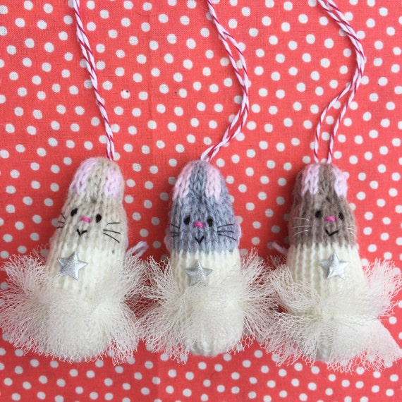 Betsy Bunny Fairy Ballerina hand knitted decoration