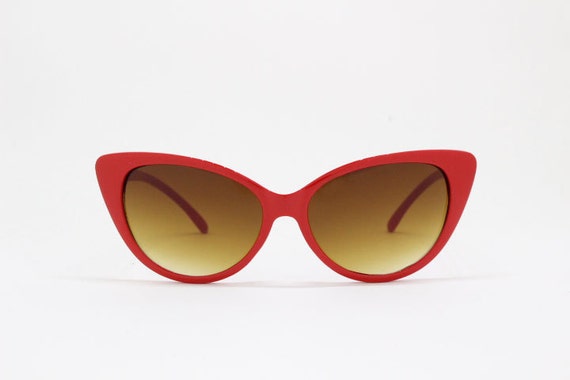 Cat Eye Sunglasses 50s Style Eyewear Red Frame Classic