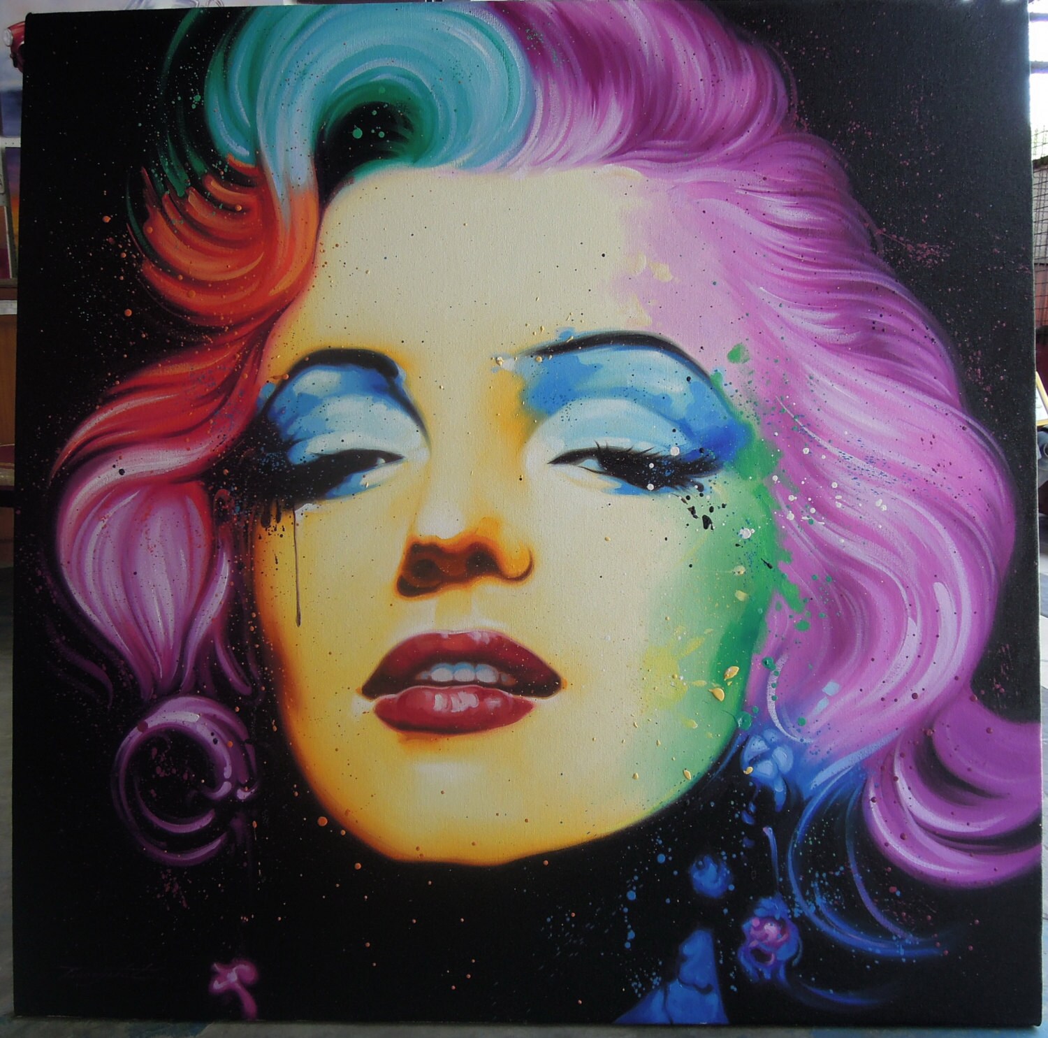 Marilyn Monroe Colorful face painting oil painting on canvas