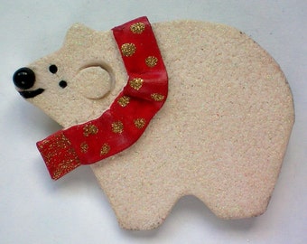 Items similar to Handmade Felt Ornaments - Polar Bear - Christmas