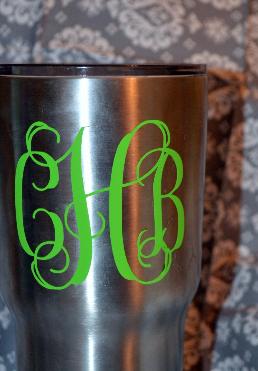 Monogram Vinyl cup decal yeti corksicle custom