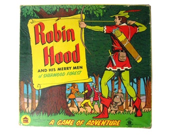 Robin Hood And His Merry Men 3D Game - Pop Up Game - Vintage Game - Harett Gilmar Game - 1950s Board Game