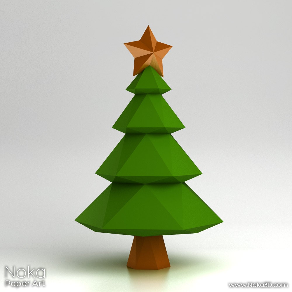 Christmas tree 3D papercraft model. Downloadable DIY