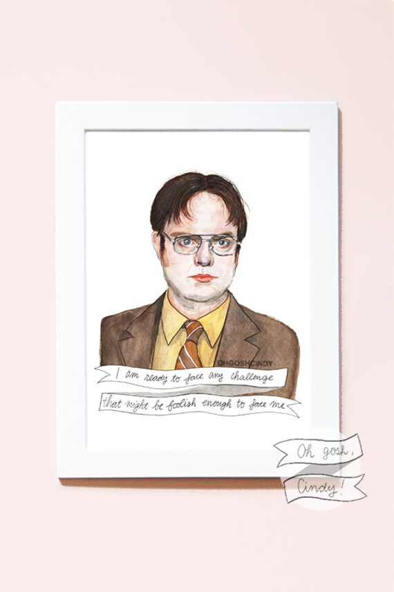 Dwight Schrute Watercolor Portrait Illustration By Ohgoshcindy 