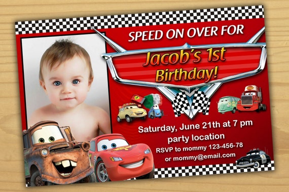 SALE Disney Cars Birthday Invitation Disney Cars invitation