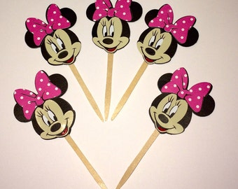 Minnie Mouse Cupcake Toppers set of 12