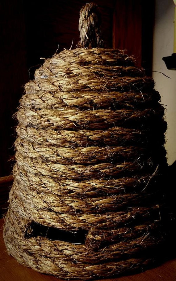PRIMITIVE BEE SKEP Medium Handmade Bee Hive by MeadowSweetGoat