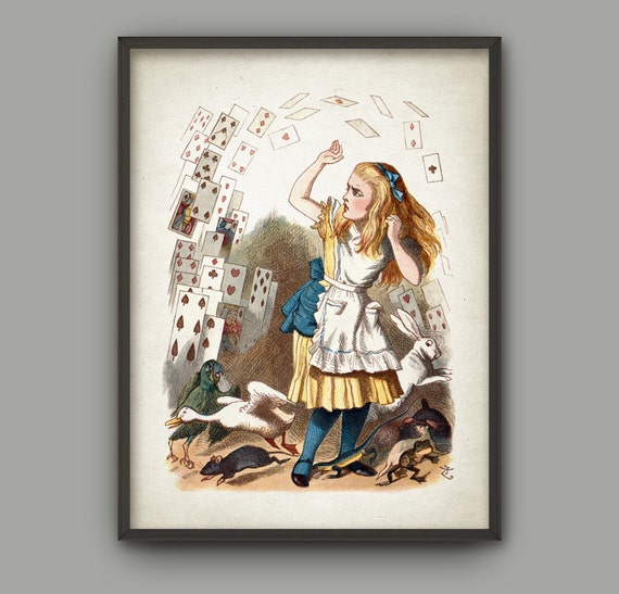 Alice in Wonderland Wall Art Poster Set of 9 Nursery Home