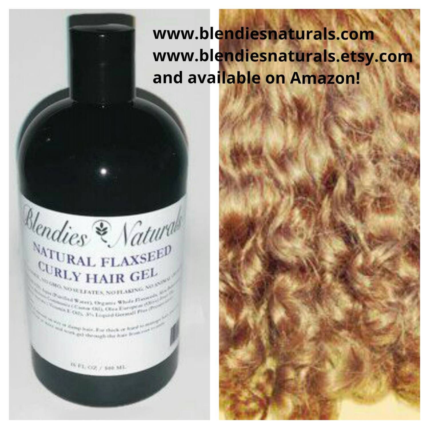 Natural Flaxseed Curly Hair Gel 8oz bottle