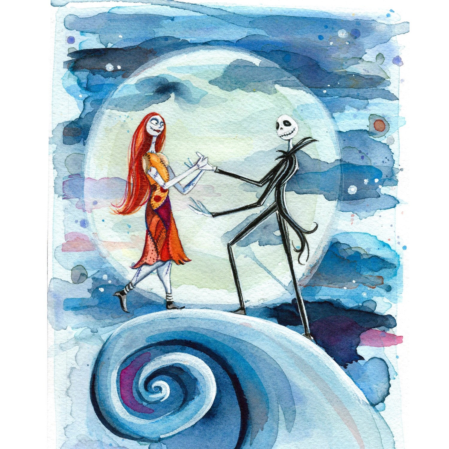 Jack and Sally 5x7 Print on Lustre Paper.