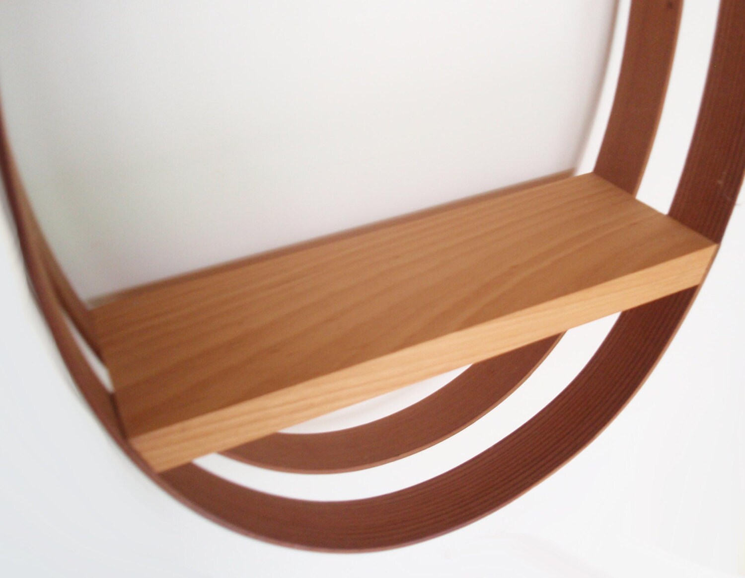 Vintage Bentwood Teardrop Wall Shelf/ Mid Century Hanging