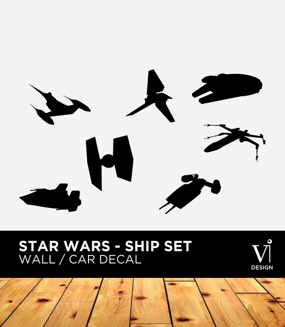 Items similar to Star Wars Ship Set Wall Art Sticker, Vinyl Graphic Decal Multiple Colours