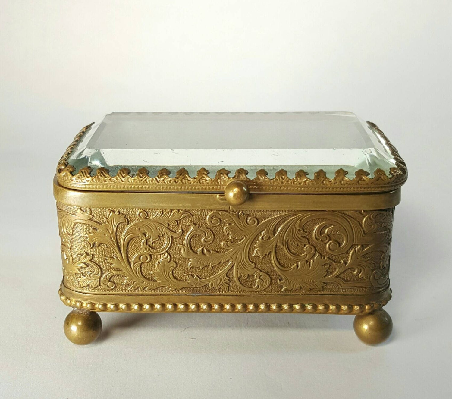 Antique Brass Jewelry Casket Made in Germany