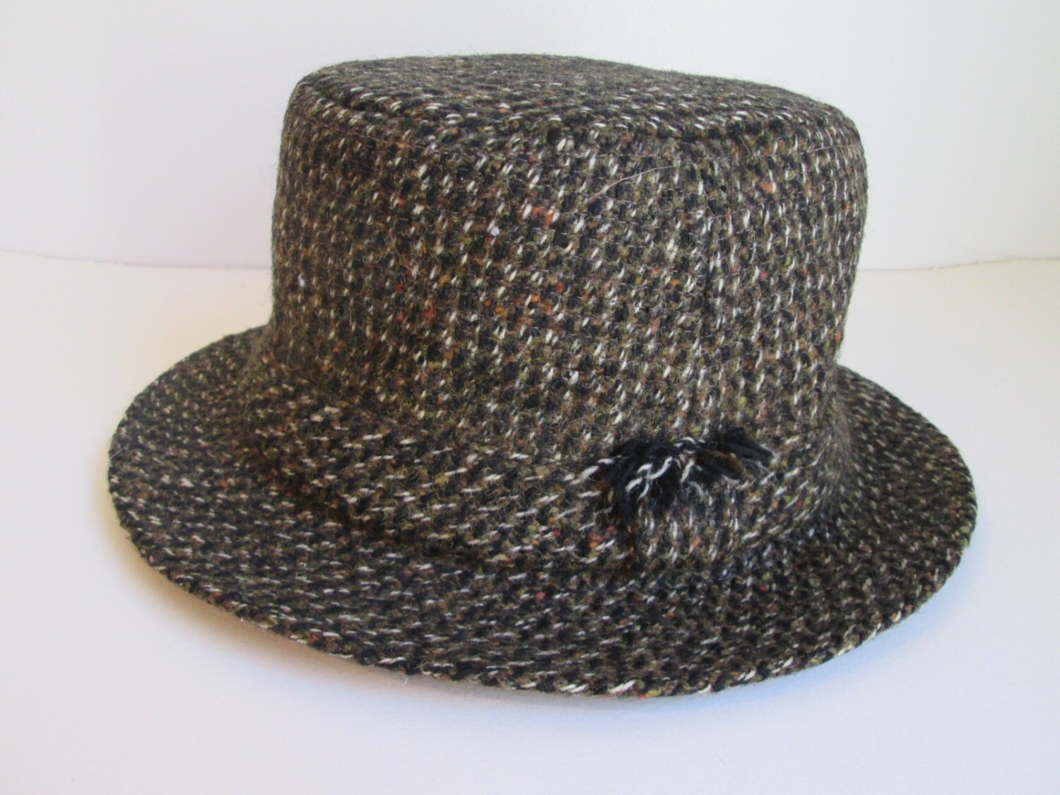 Vtg Donegal Irish Tweed fedora walking hat Bucket Style wool