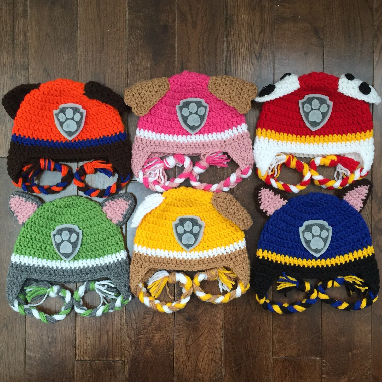 Paw Patrol Crochet Character Hats Made to Order Newborn Baby