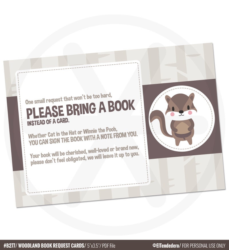 Please bring a book instead of a card Woodland by eltendedero