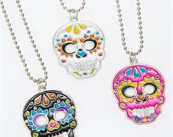 Day of the Dead Dia De Los Muertos Sugar Skull Necklace