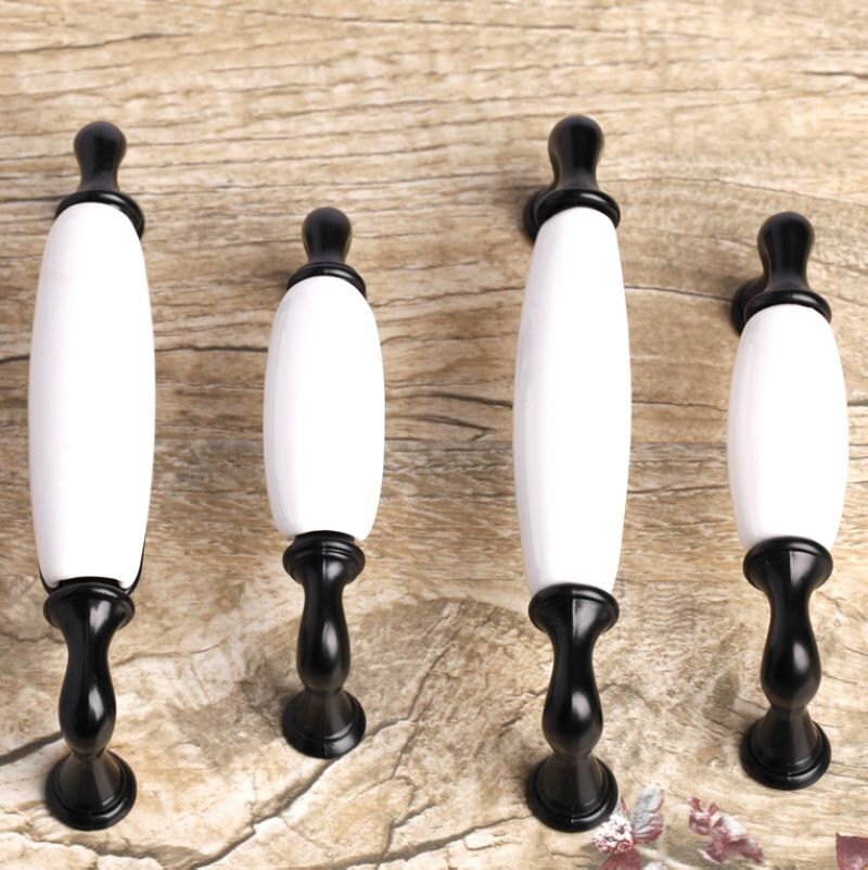Ceramic Dresser Pulls Drawer Pulls Handles Knobs Black White