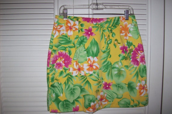 Vintage Pappagallo Floral Skort Skirt Shorts. Fun Modest