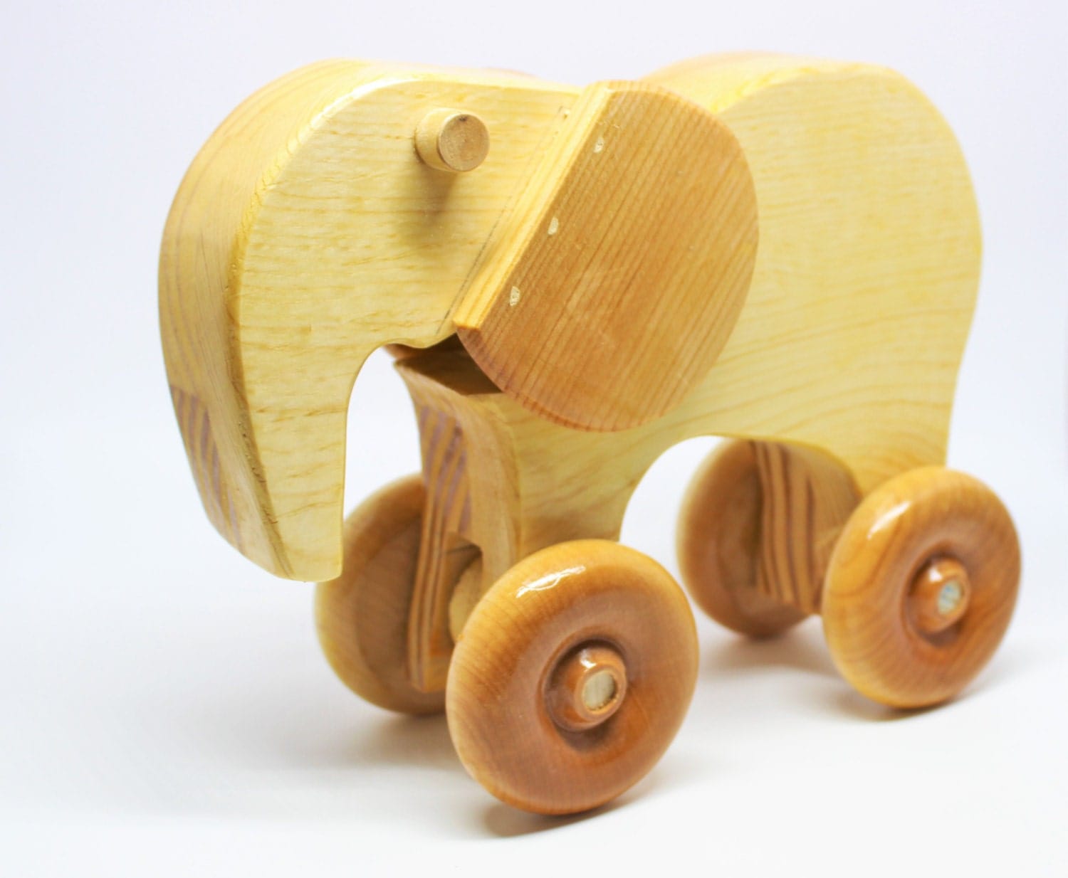 Elephant Wooden Push Toy with Moving Head and Trunk