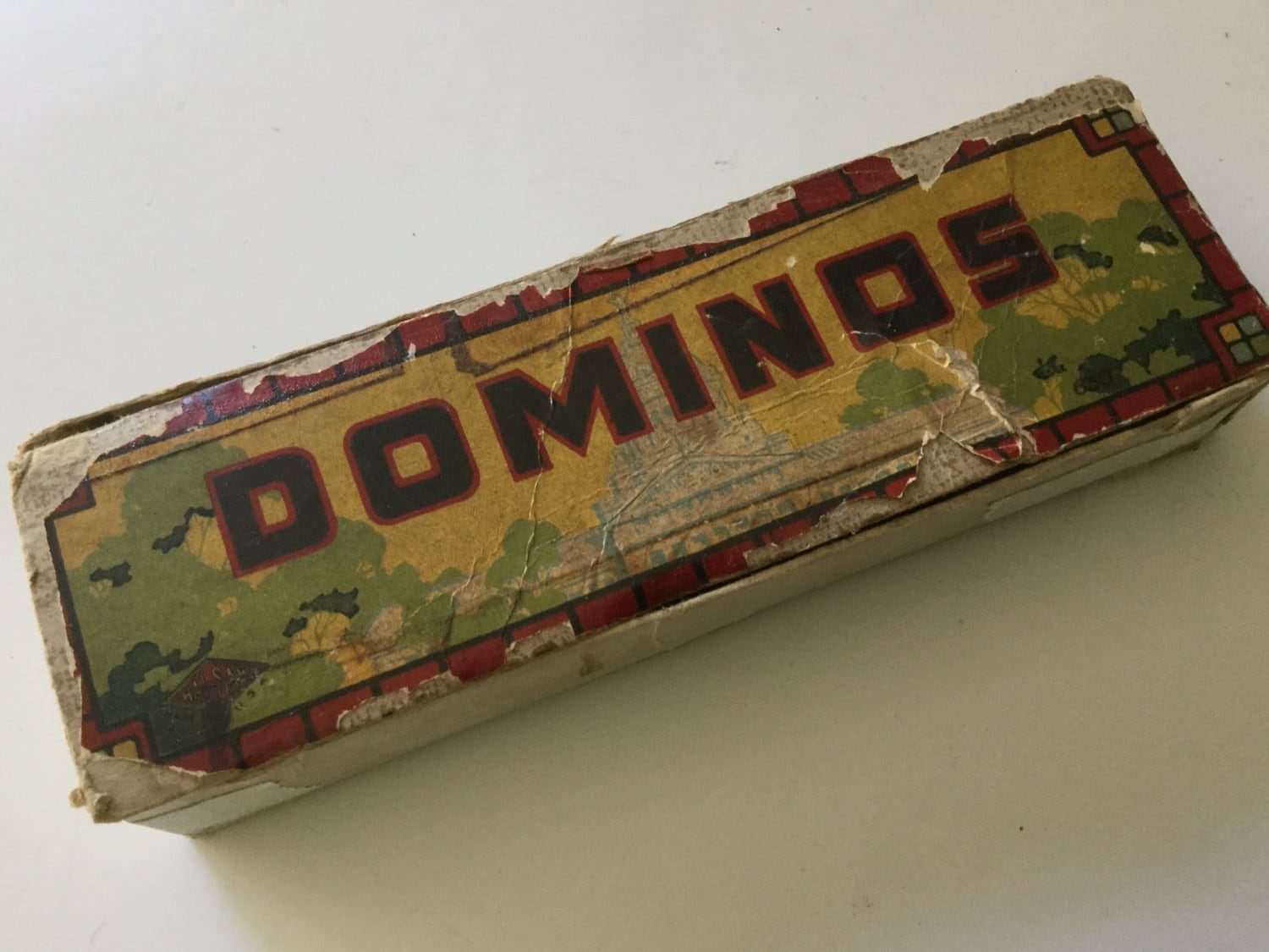 30s antique dominos game in box