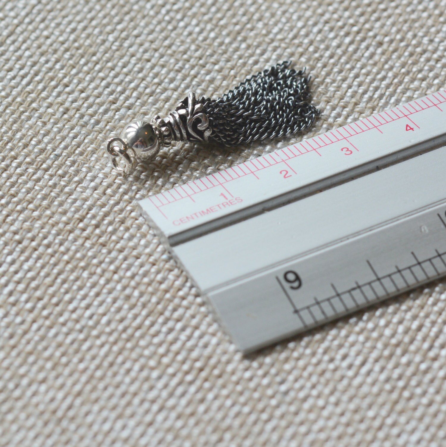 Silver Chain Mini Tassel Charm, Silver Tassel, 925 Silver Chain Tassel, Chain Tassels, Fancy