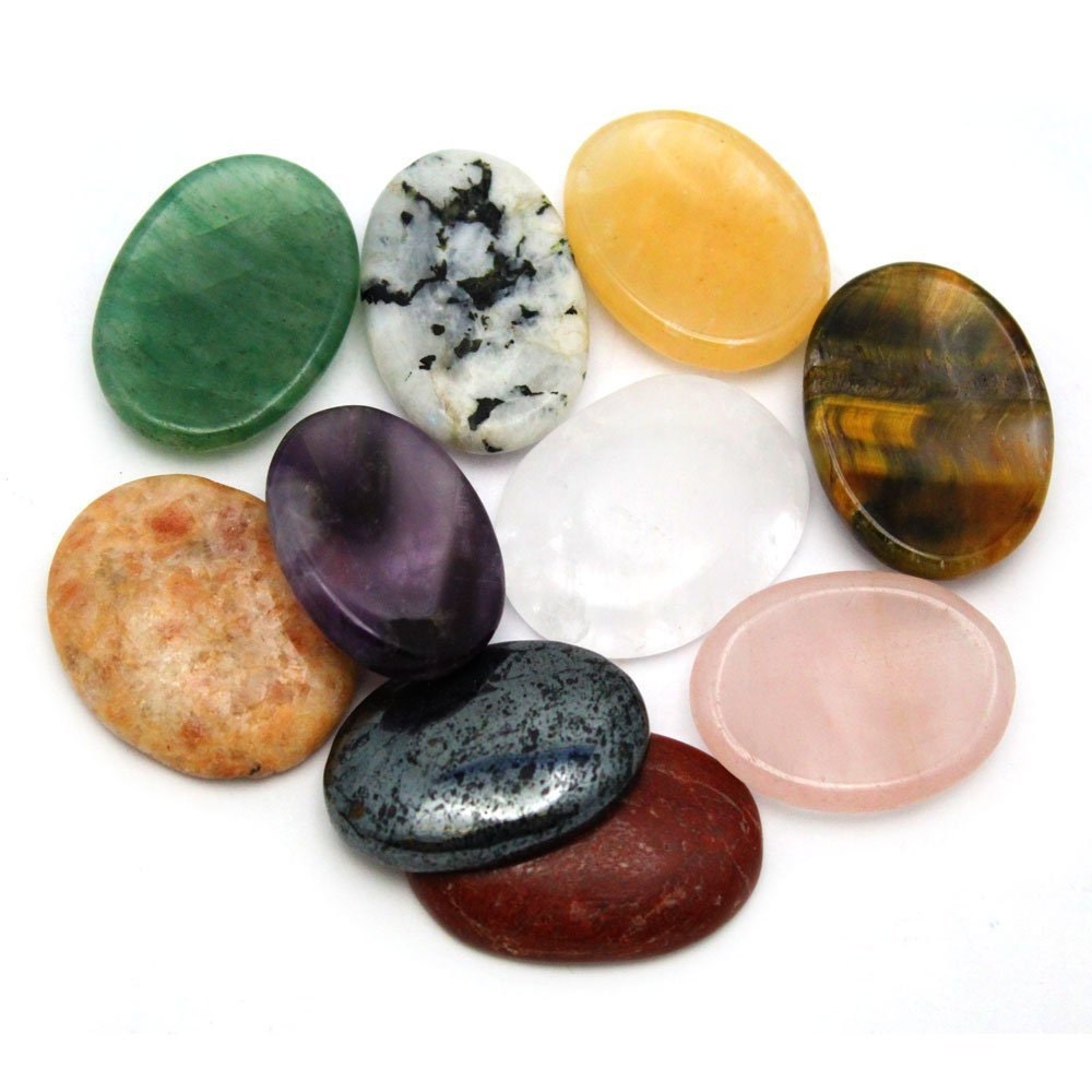 10 Mixed Worry Stone Slabs Thumb Stone Palm Stone