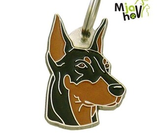 Pet ID tag, (Dog ID tag) Personalised, stainless steel, breed, Doberman
