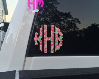 Lily Pulitzer Inspired Monogram Decal | Vinyl | Car Monogram | Yeti Monogram